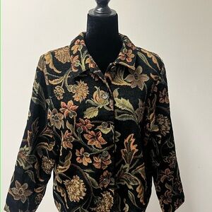 Petite Studio Works Black Floral Jacket